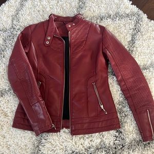 Burgundy leather jacket